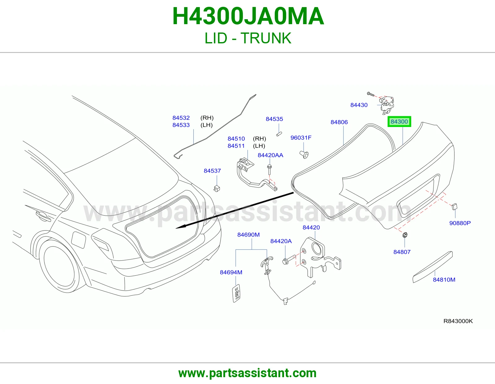 غطاء شنطه H4300JA0MA