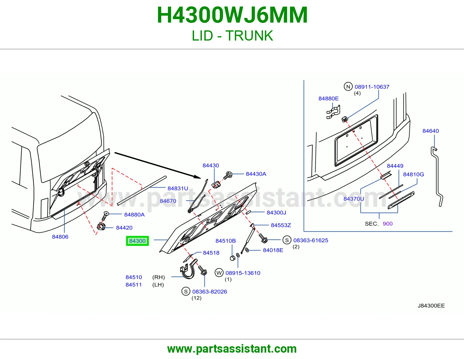 غطاء شنطه H4300WJ6MM
