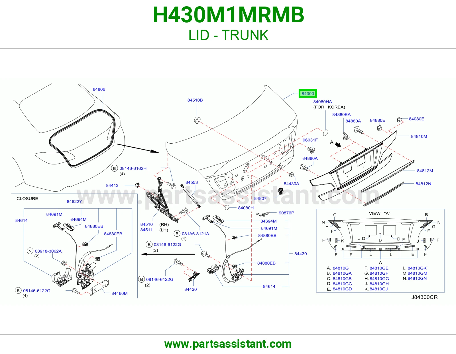 غطاء شنطه H430M1MRMB