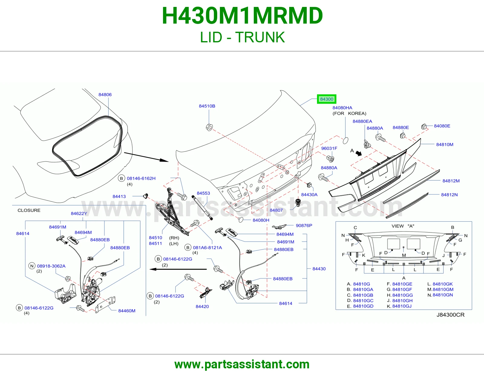 غطاء شنطه H430M1MRMD