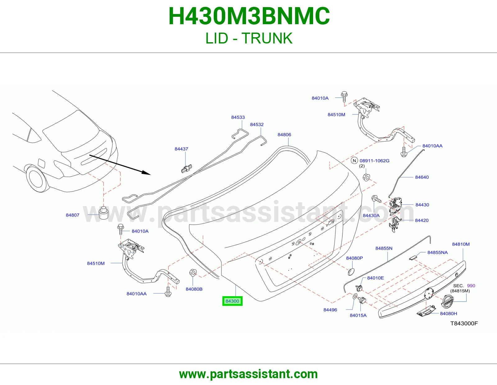 غطاء شنطه H430M3BNMC