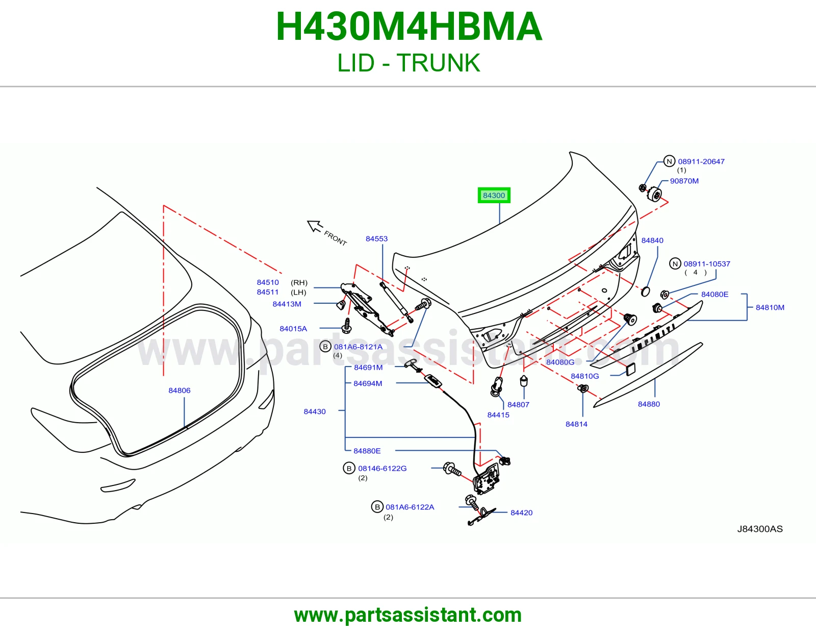 غطاء شنطه H430M4HBMA