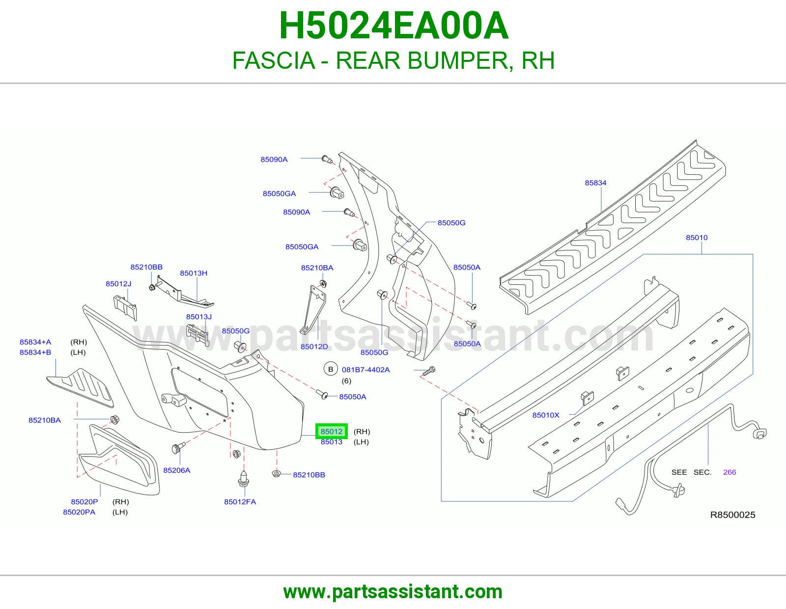 ركن صدام خلفي يمين H5024EA00A