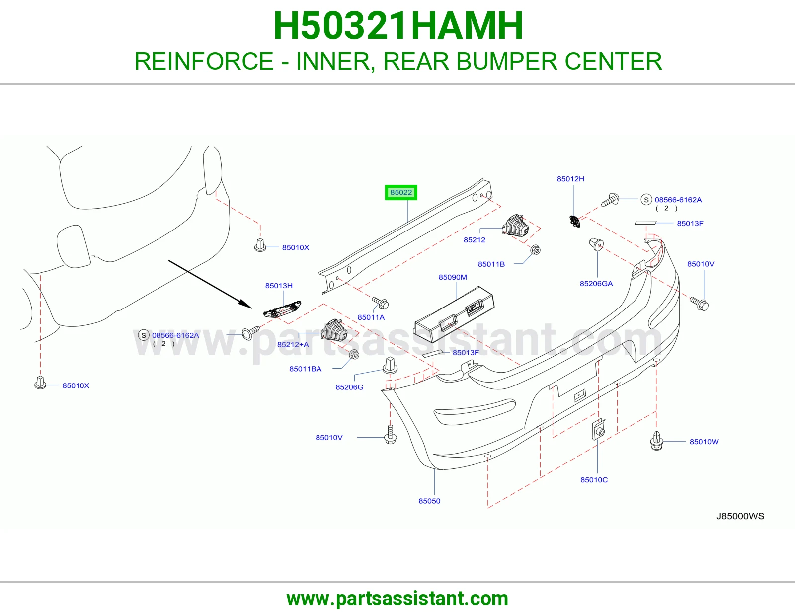 تقوية داخلي صدام خلفي وسط H50321HAMH
