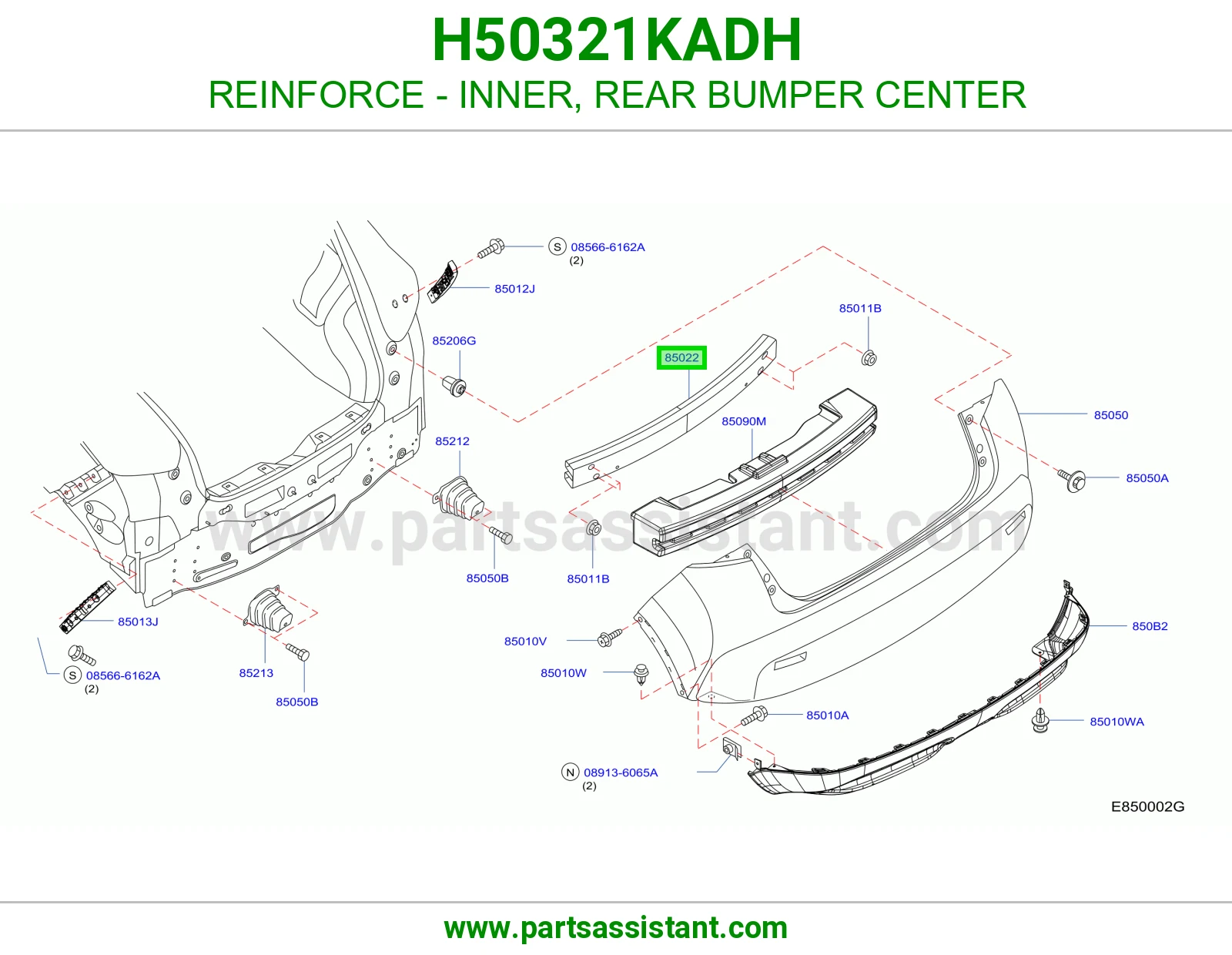 تقوية داخلي صدام خلفي وسط H50321KADH