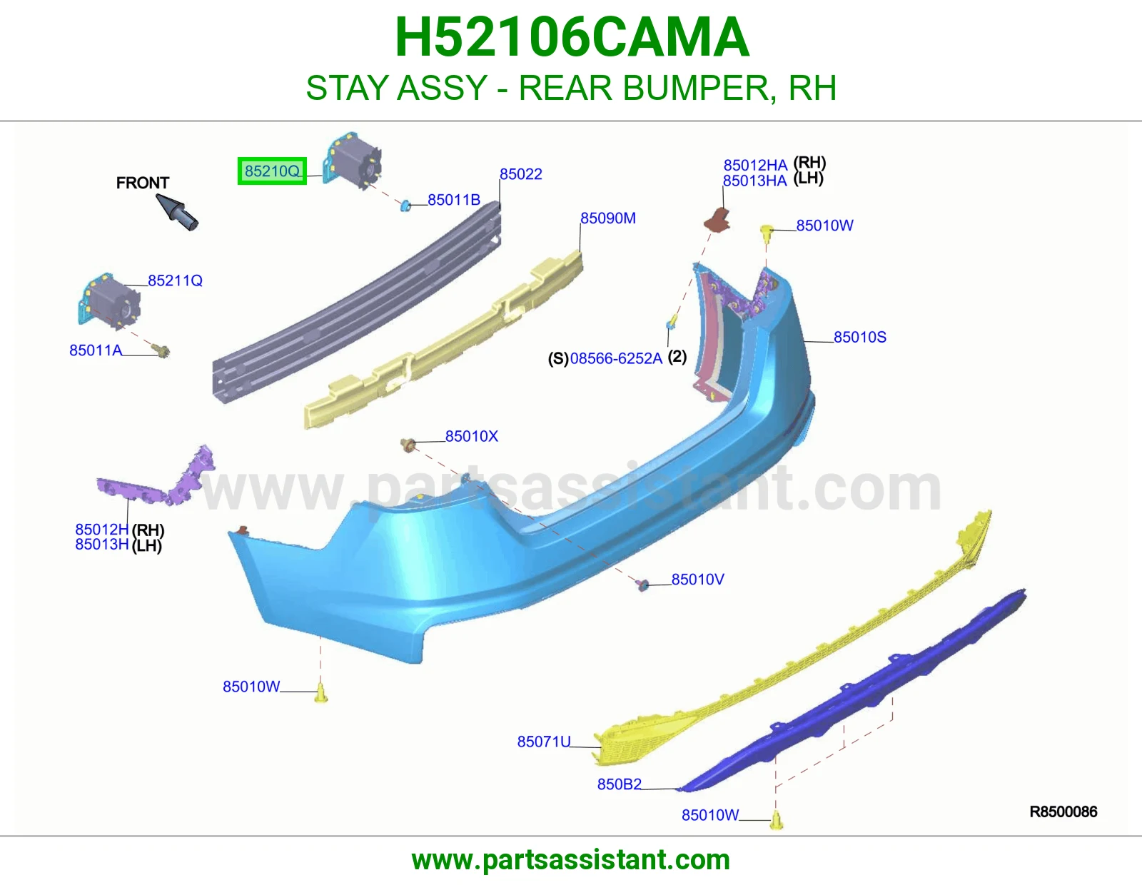 كرسي صدام خلفي يمين H52106CAMA