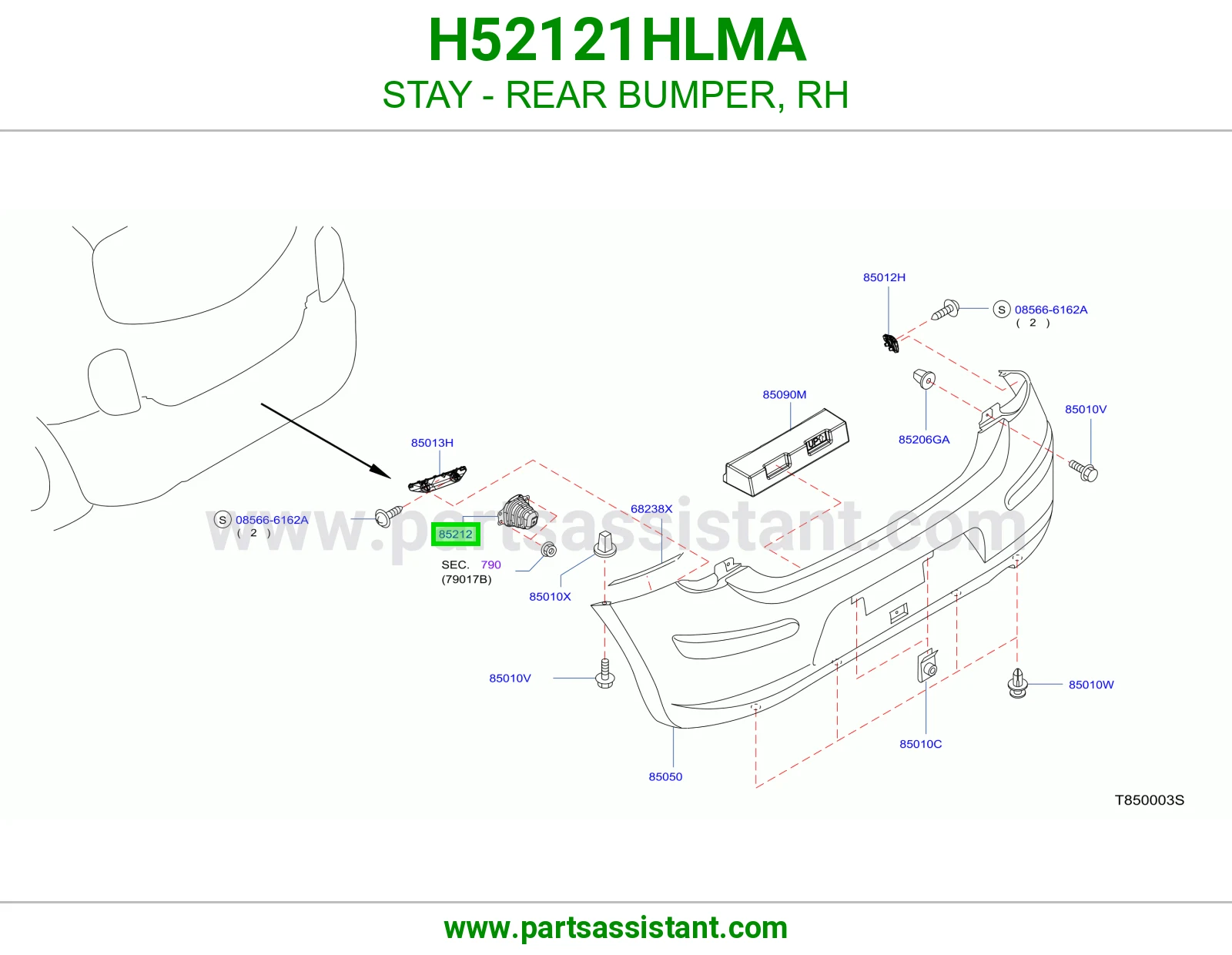 كرسي صدام خلفي يمين H52121HLMA