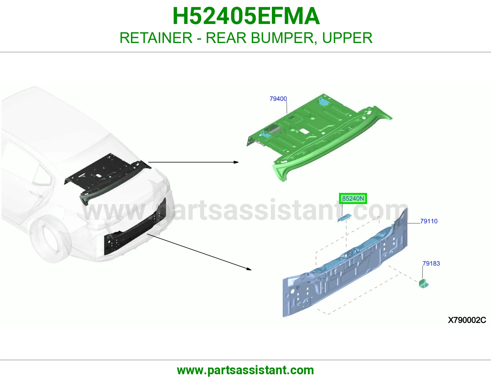 مثبت صدام خلفي فوق H52405EFMA