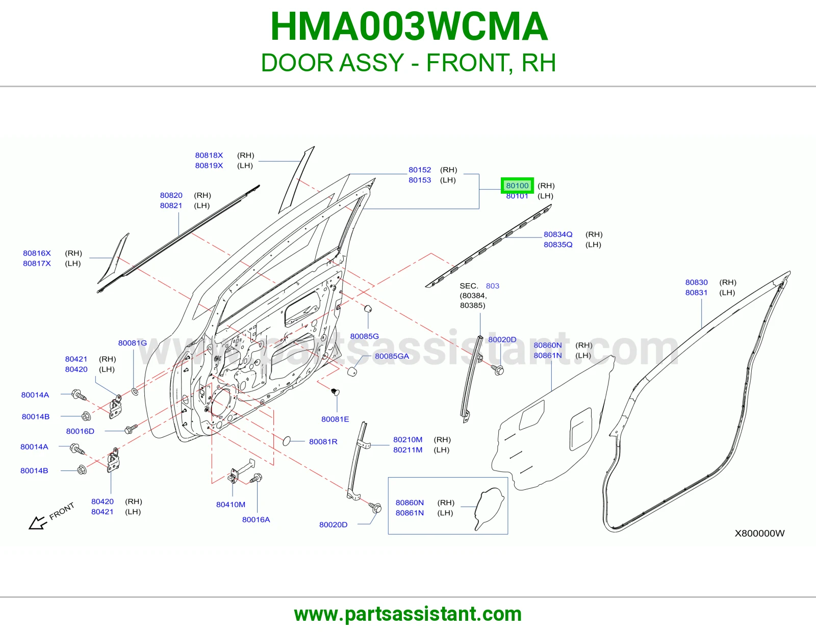 باب امامي يمين HMA003WCMA