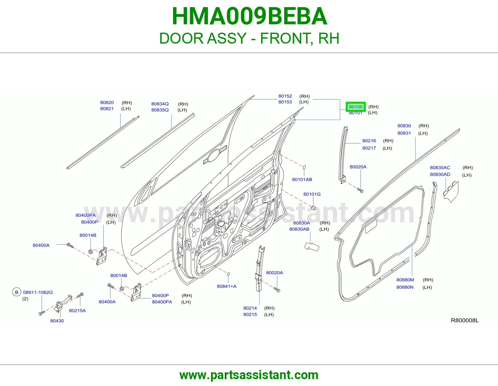 باب امامي يمين HMA009BEBA