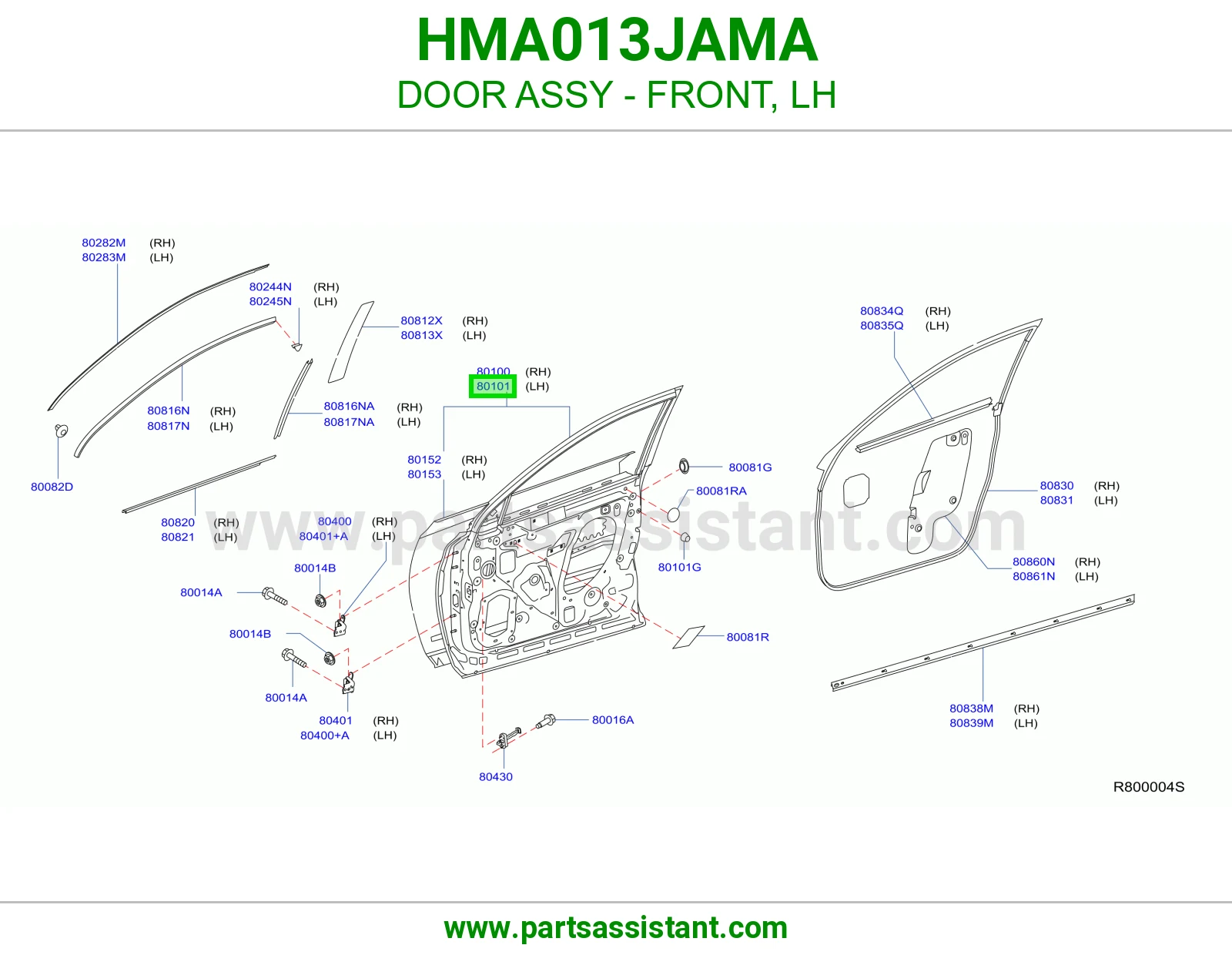 باب امامي يسار HMA013JAMA
