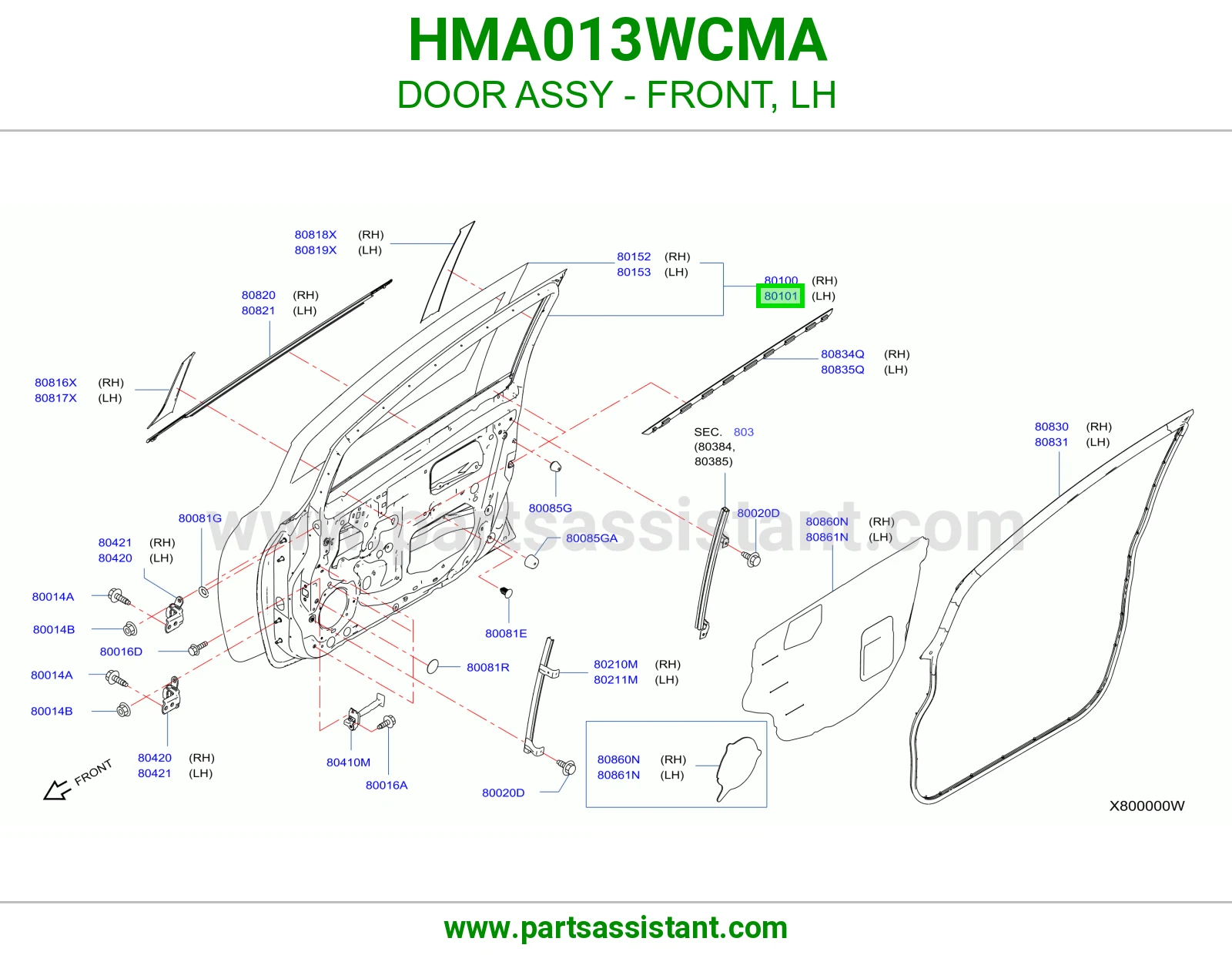 باب امامي يسار HMA013WCMA
