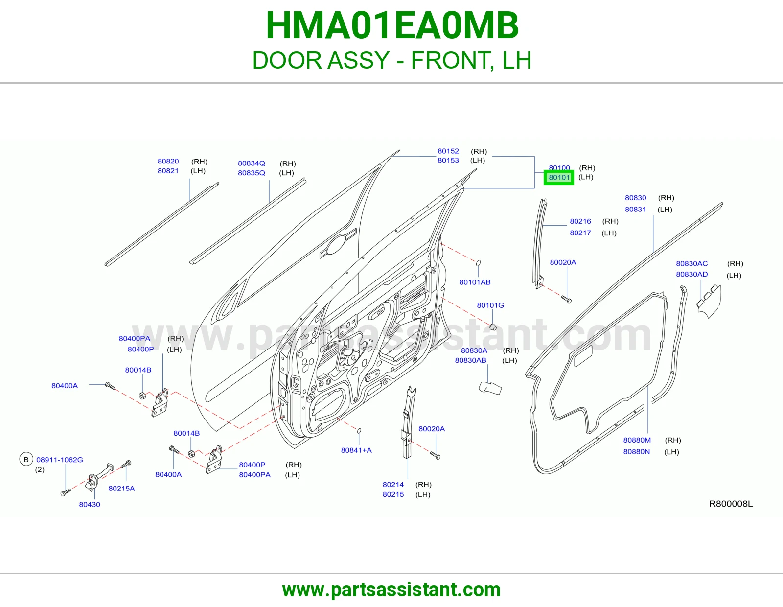باب امامي يسار HMA01EA0MB