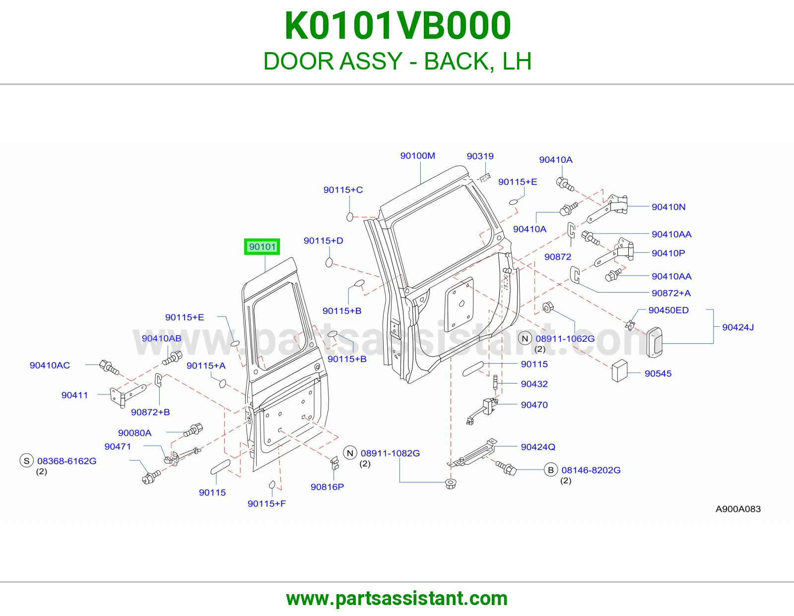 باب شنطه خلفي يسار K0101VB000