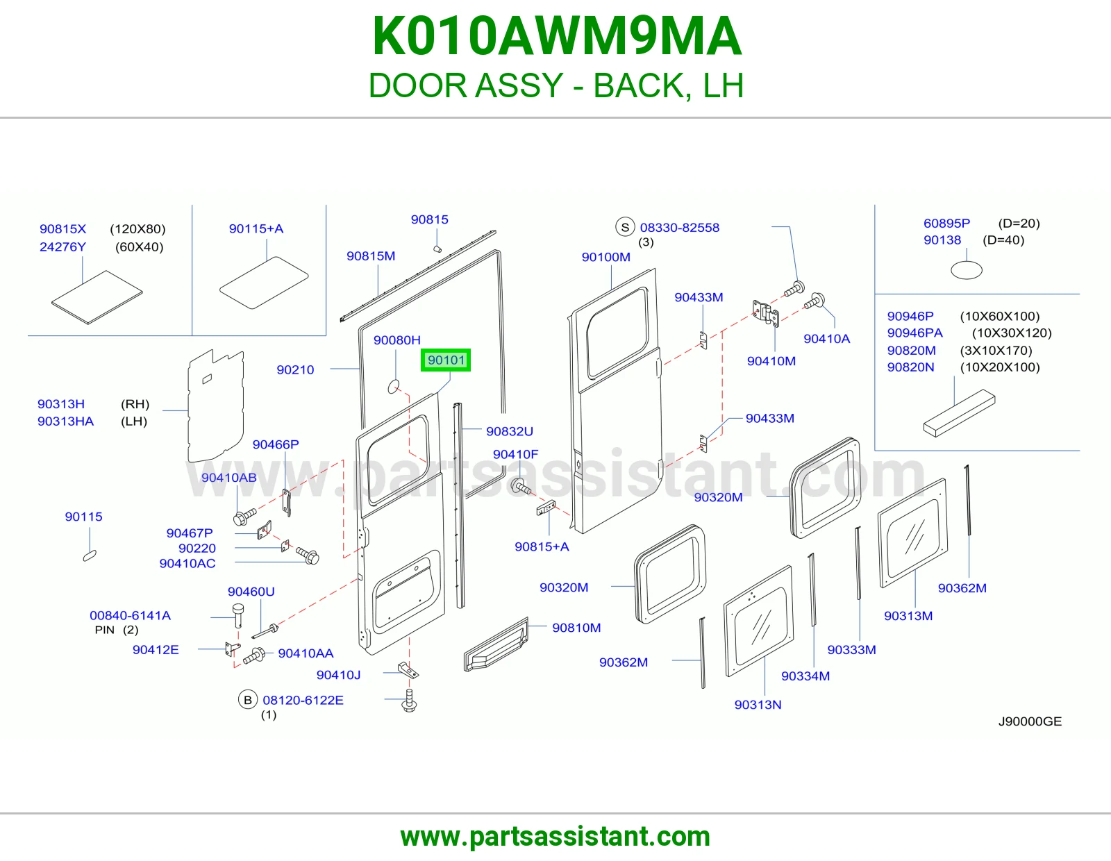 باب شنطه خلفي يسار K010AWM9MA