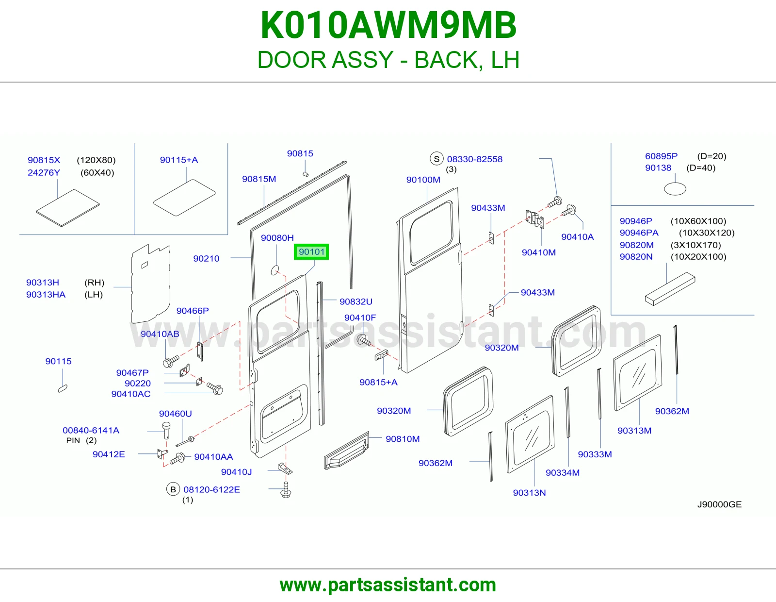 باب شنطه خلفي يسار K010AWM9MB