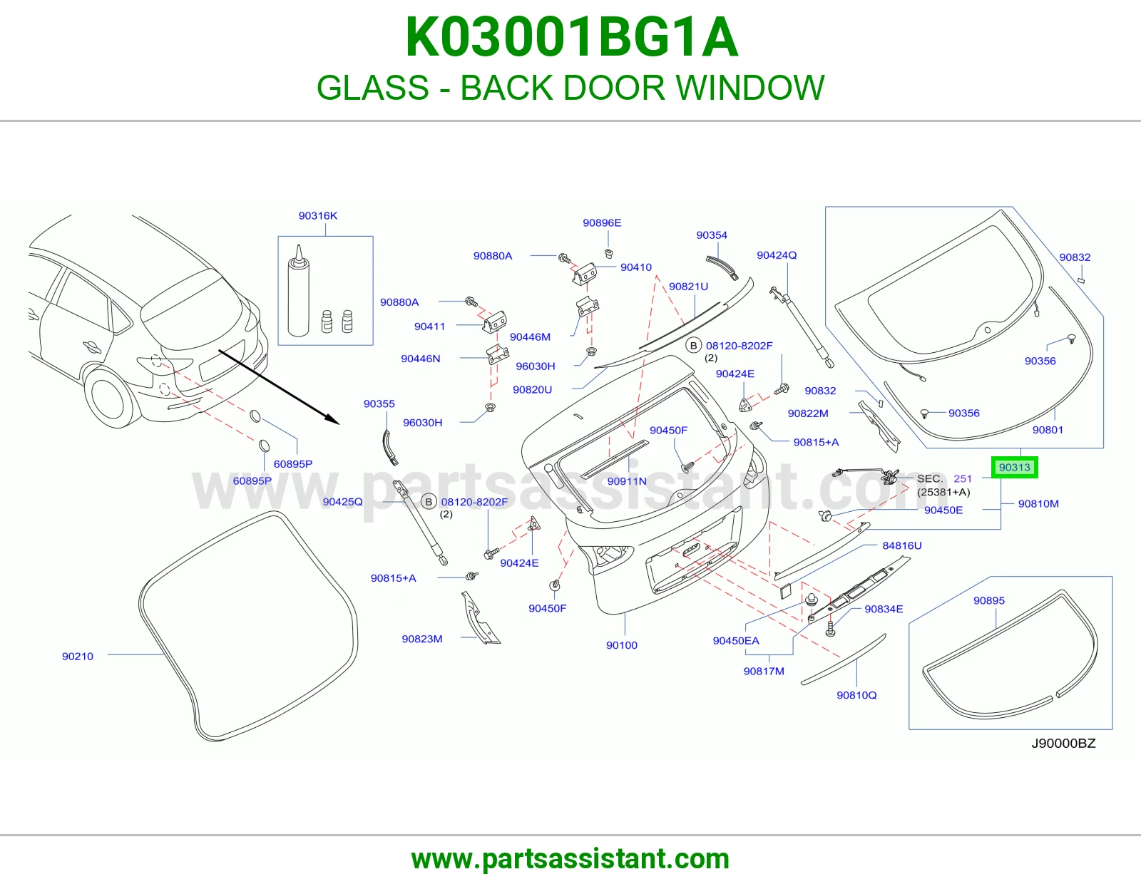 قزاز باب شنطه خلفي K03001BG1A
