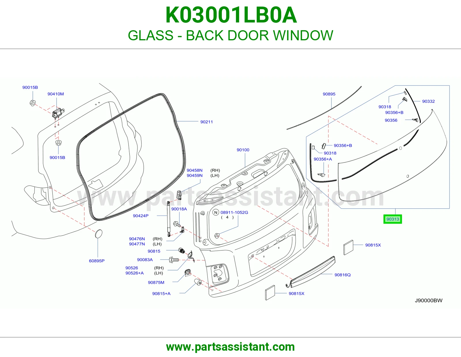 قزاز باب شنطه خلفي K03001LB0A