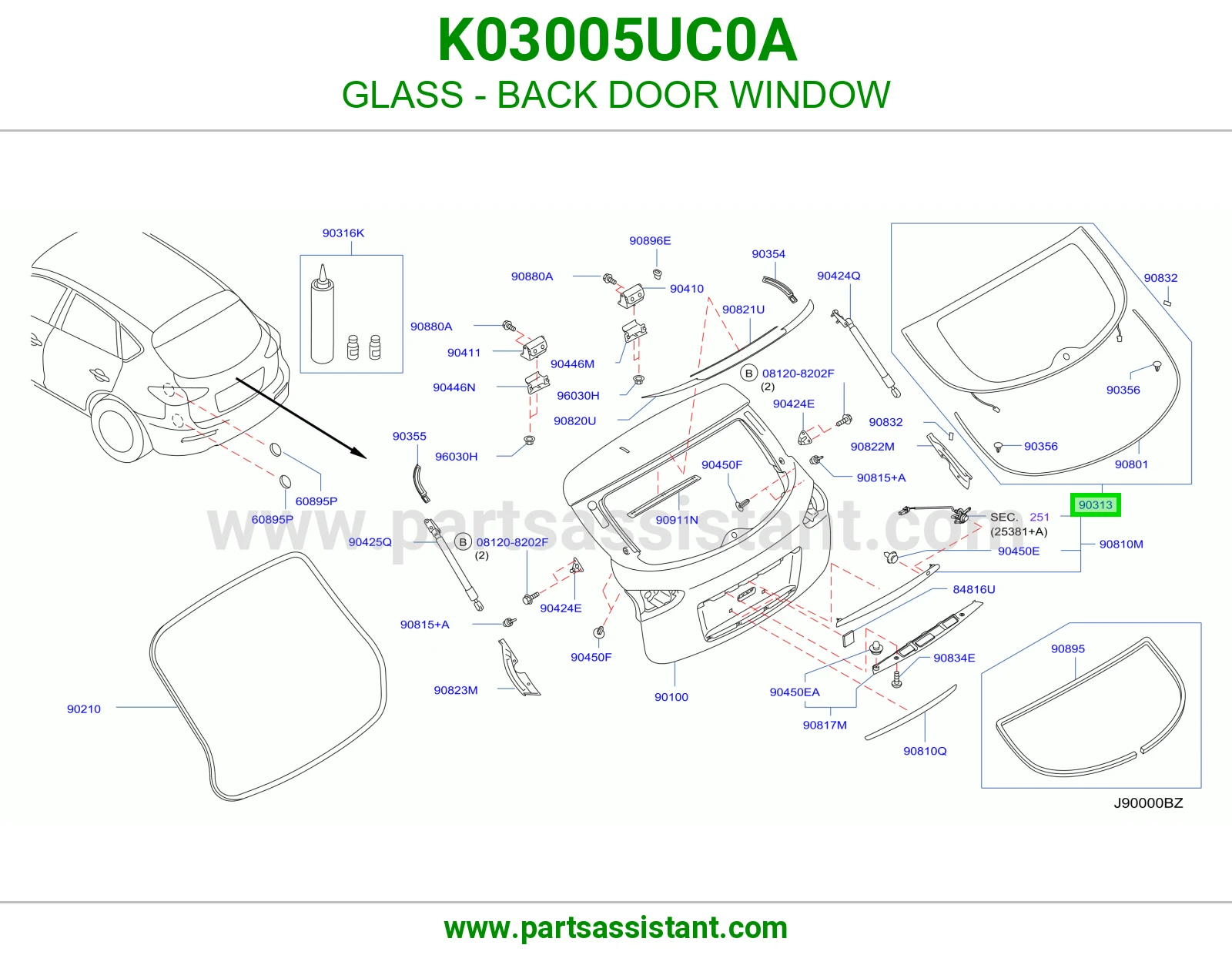 قزاز باب شنطه خلفي K03005UC0A
