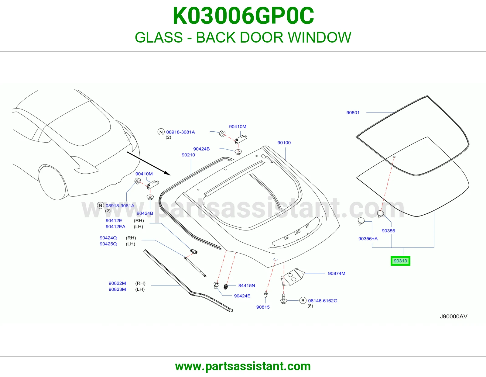 قزاز باب شنطه خلفي K03006GP0C