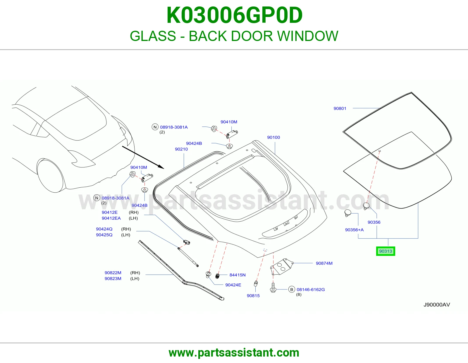 قزاز باب شنطه خلفي K03006GP0D