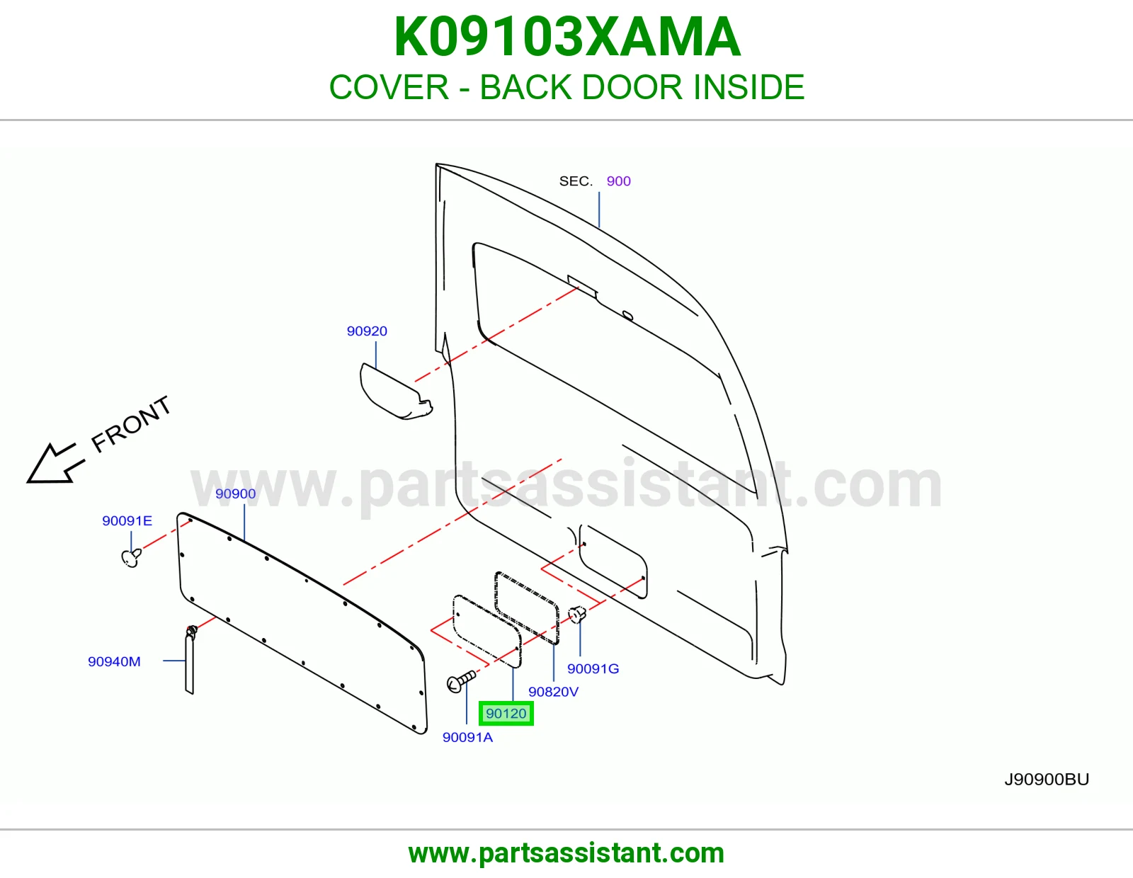 غطاء باب شنطة داخلي K09103XAMA