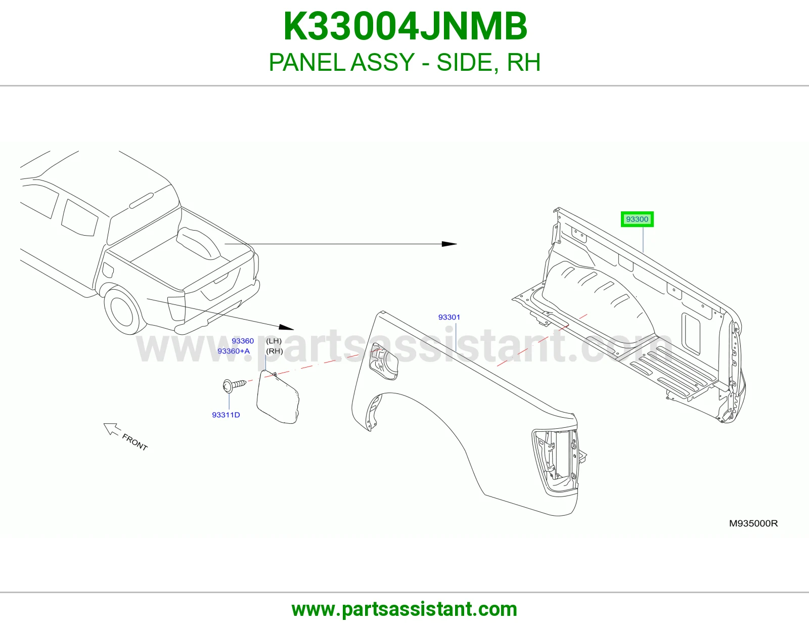 رفرف خلفي يمين K33004JNMB