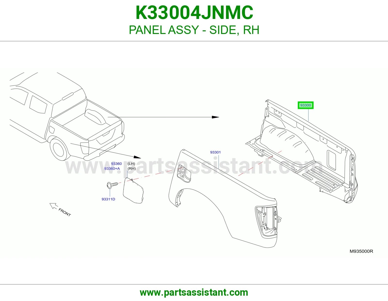 رفرف خلفي يمين K33004JNMC