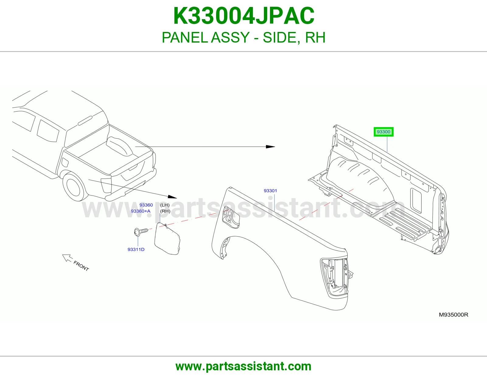 رفرف خلفي يمين K33004JPAC