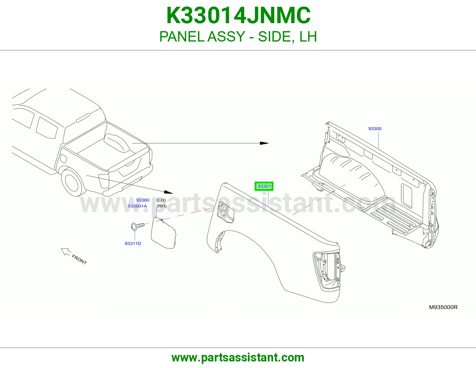 رفرف خلفي يسار K33014JNMC