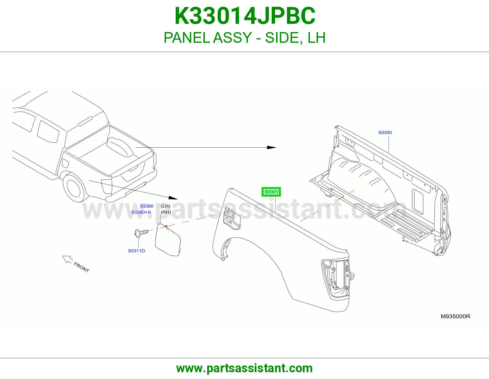 رفرف خلفي يسار K33014JPBC