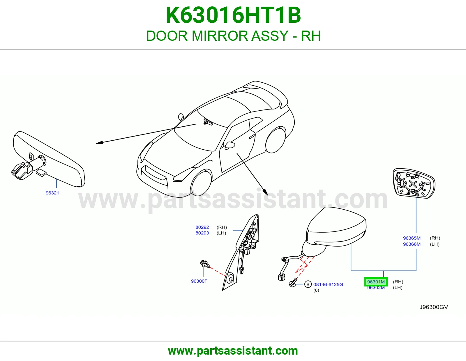 مرايه جانبيه امامي يمين K63016HT1B