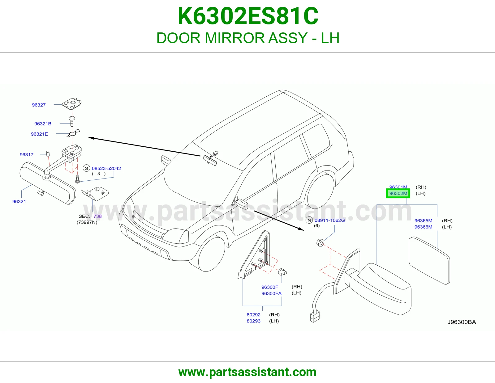 مرايه جانبيه امامي يسار K6302ES81C