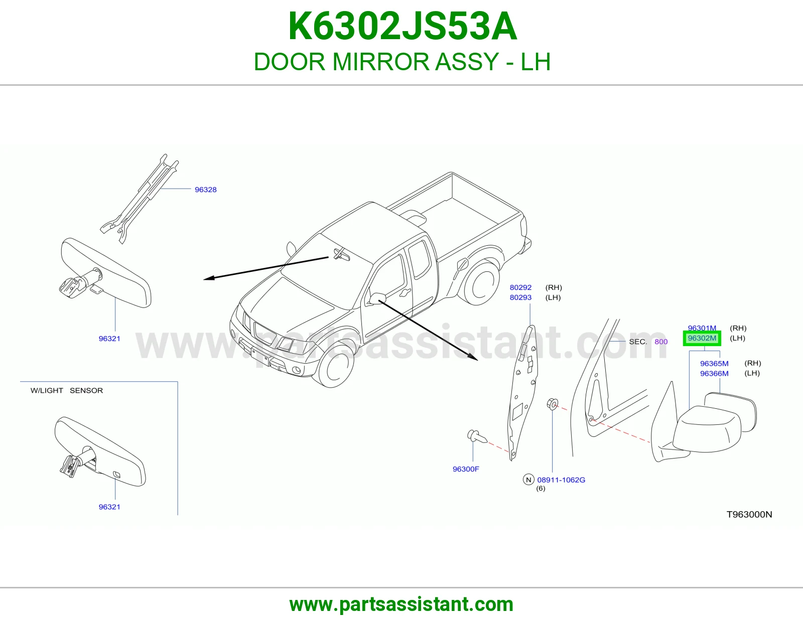 مرايه جانبيه امامي يسار K6302JS53A