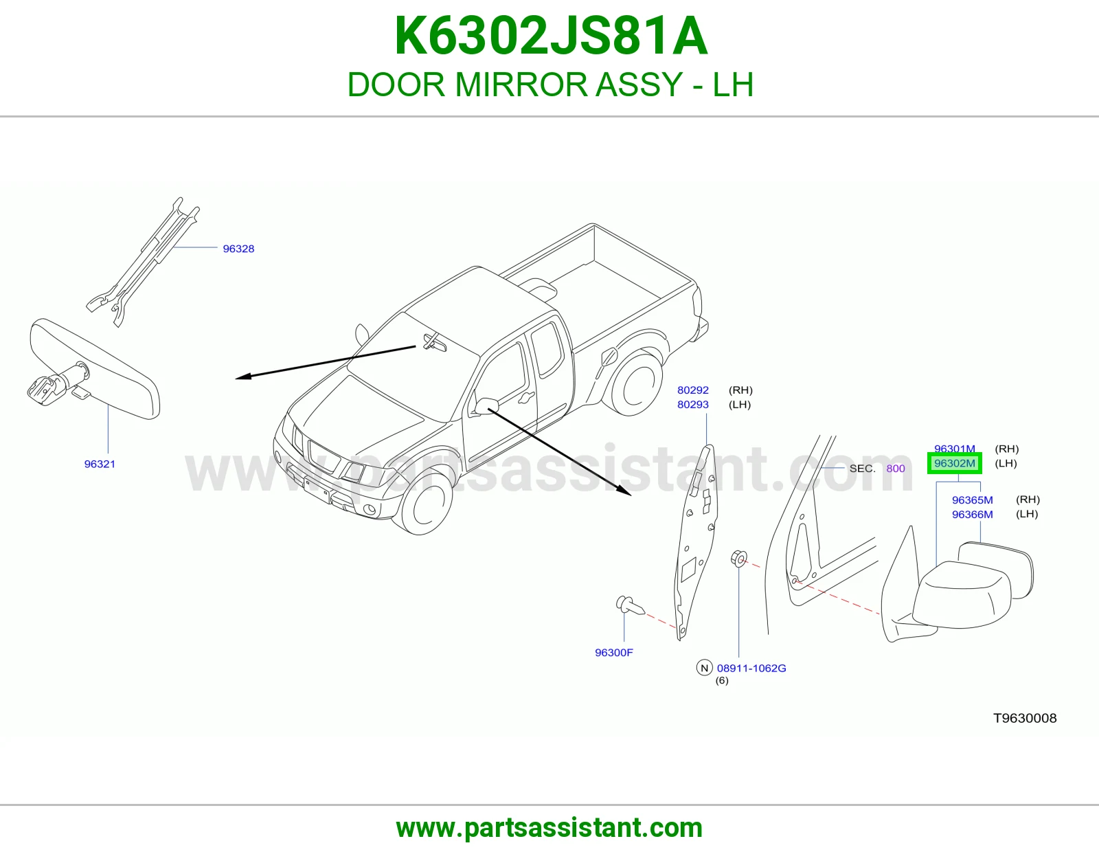 مرايه جانبيه امامي يسار K6302JS81A