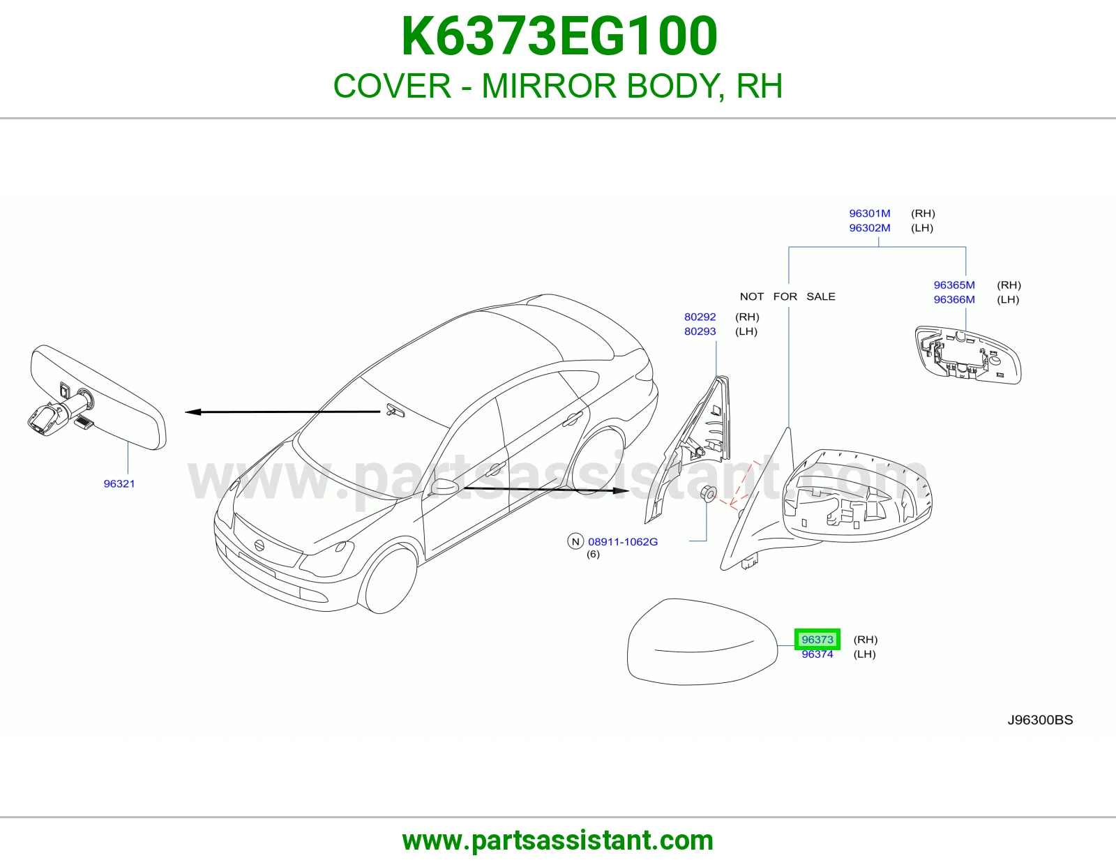 غطا مرايه امامي يمين K6373EG100