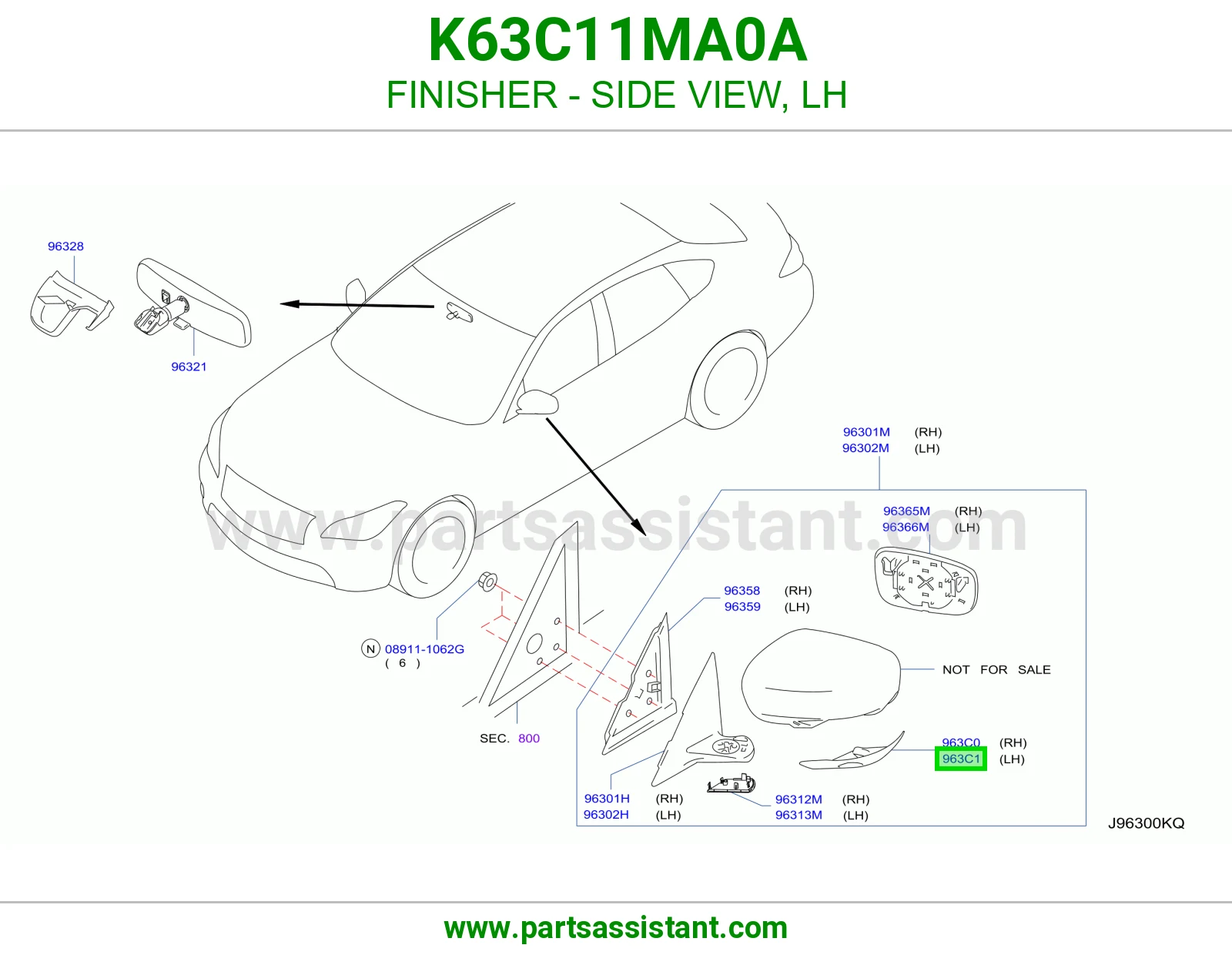 تلبيسة رؤية جانبية يسار K63C11MA0A