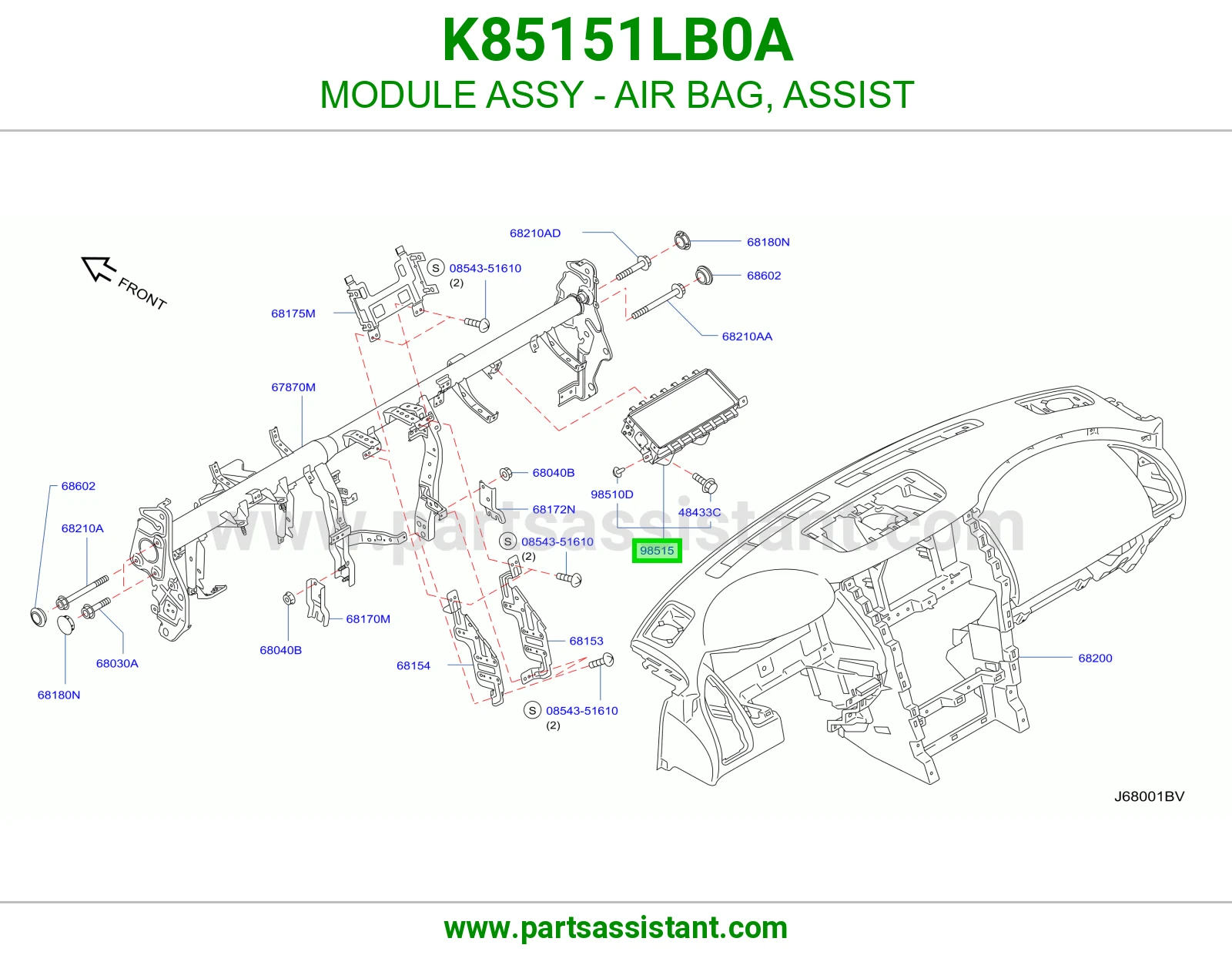 قاعده ارباق داخلي امامي K85151LB0A