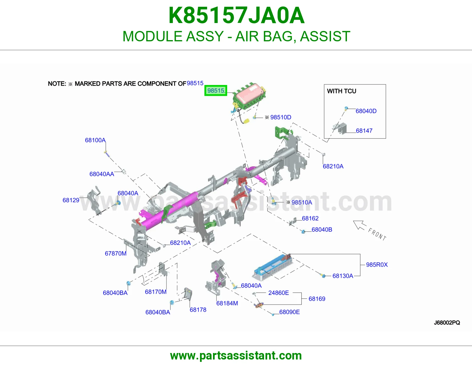 MODULE ASSY - AIR BAG, ASSIST K85157JA0A