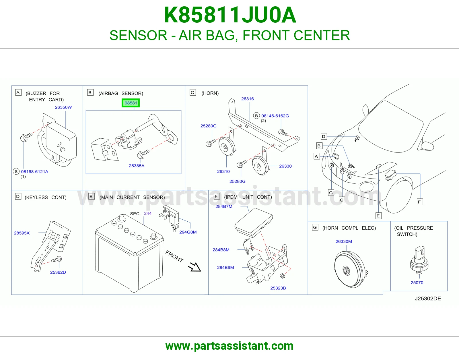 حساس ارباق امامي بالنص K85811JU0A