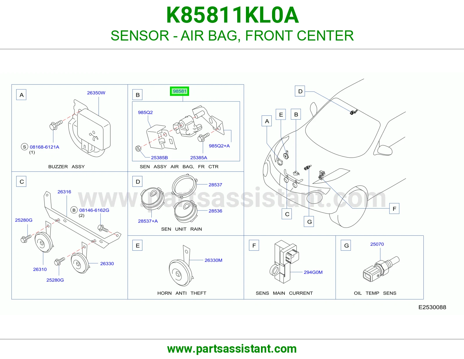 حساس ارباق امامي بالنص K85811KL0A