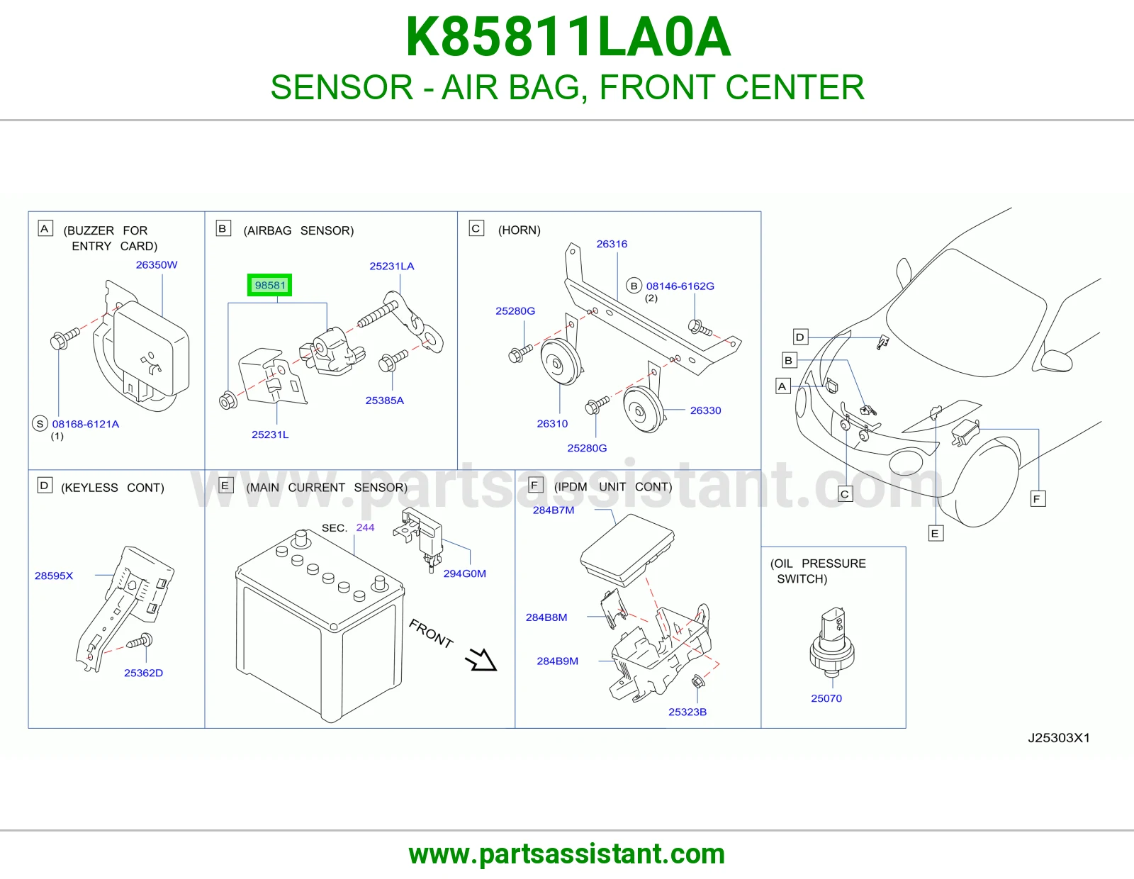 حساس ارباق امامي بالنص K85811LA0A