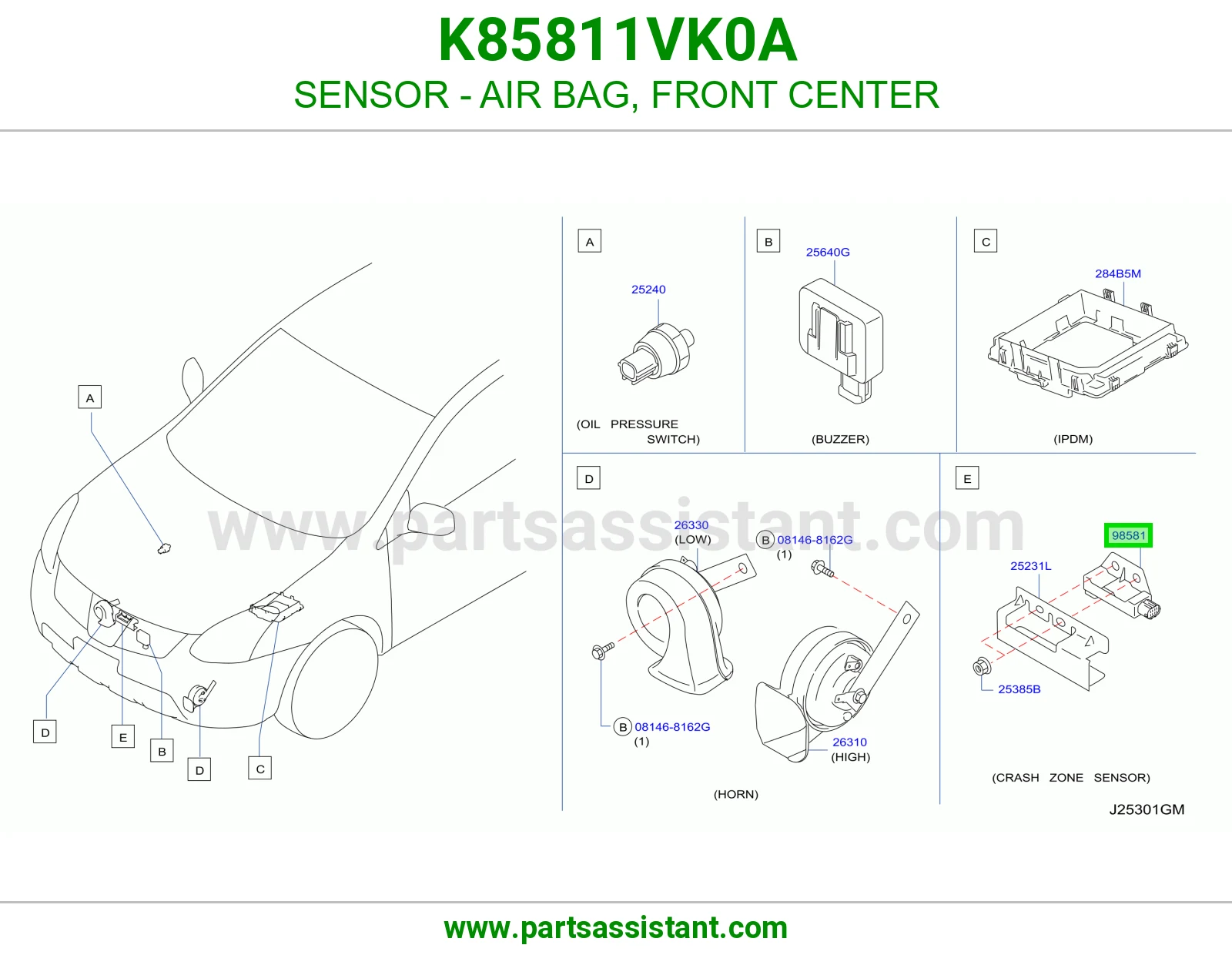 حساس ارباق امامي بالنص K85811VK0A