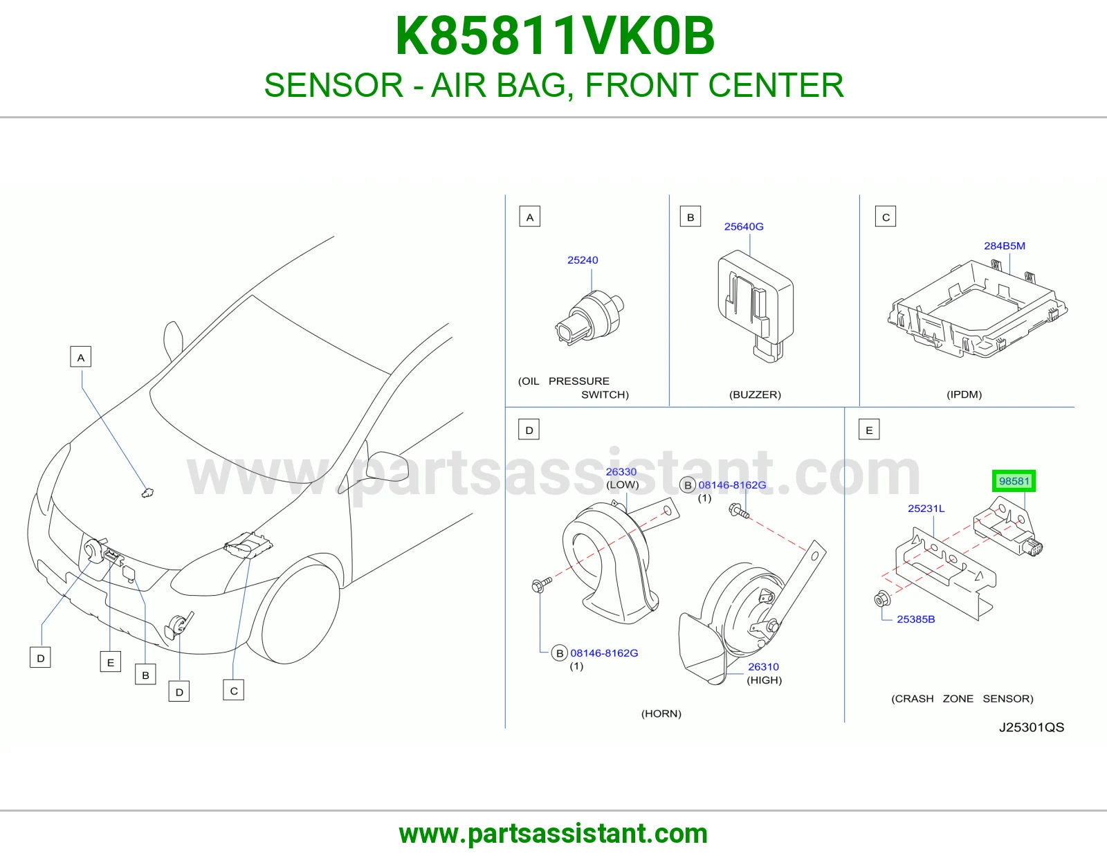 حساس ارباق امامي بالنص K85811VK0B