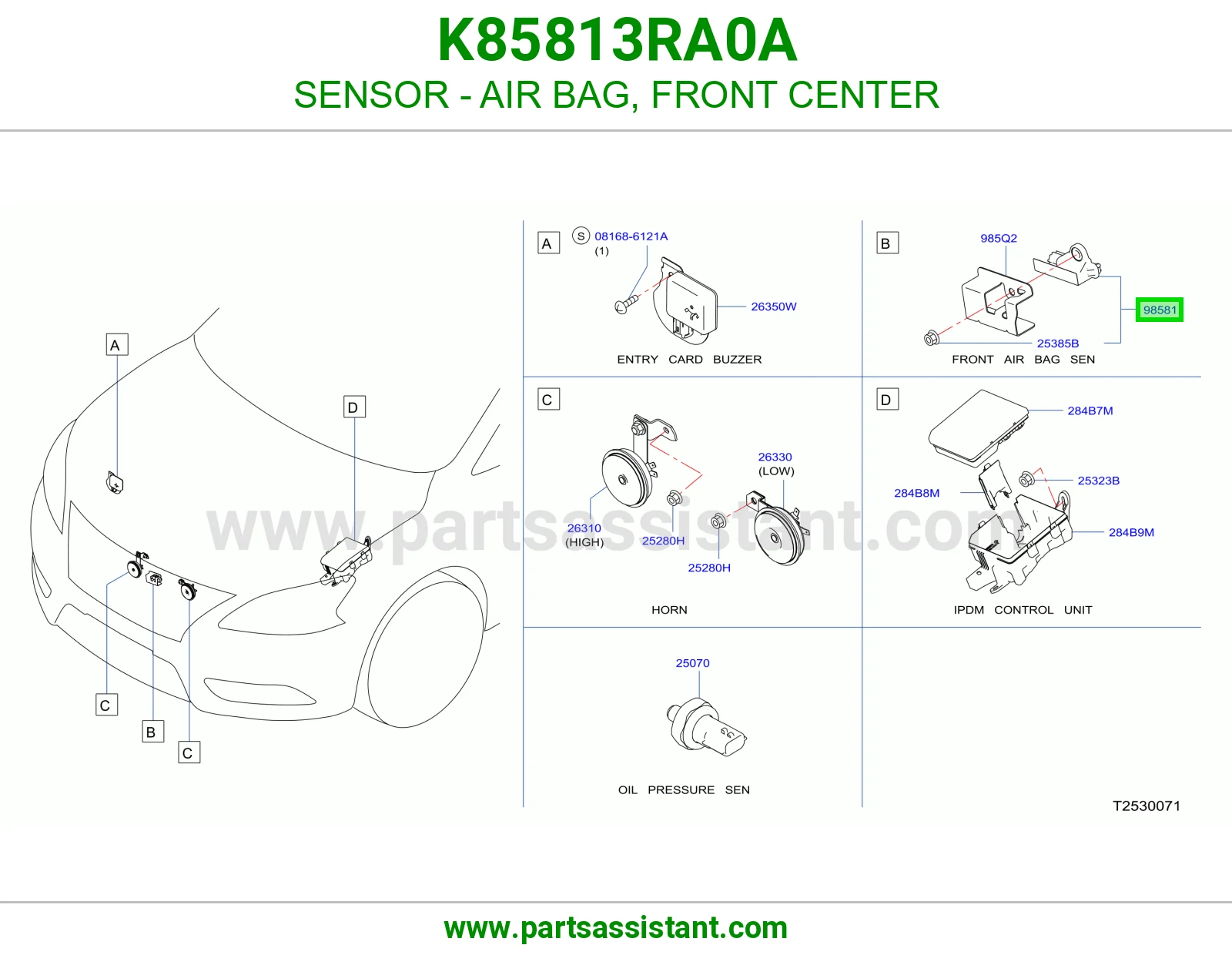 حساس ارباق امامي بالنص K85813RA0A