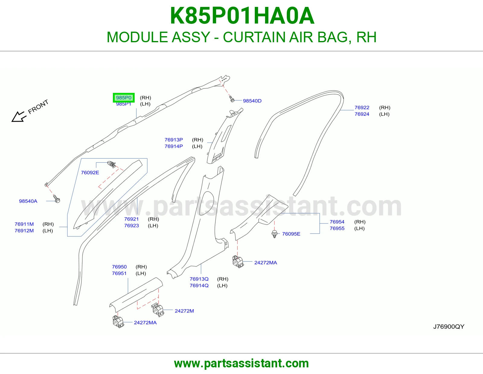 وحدة ايرباق ستارة يمين كاملة K85P01HA0A