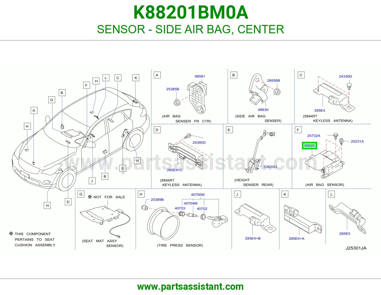 حساس ايرباق جانبي وسط K88201BM0A