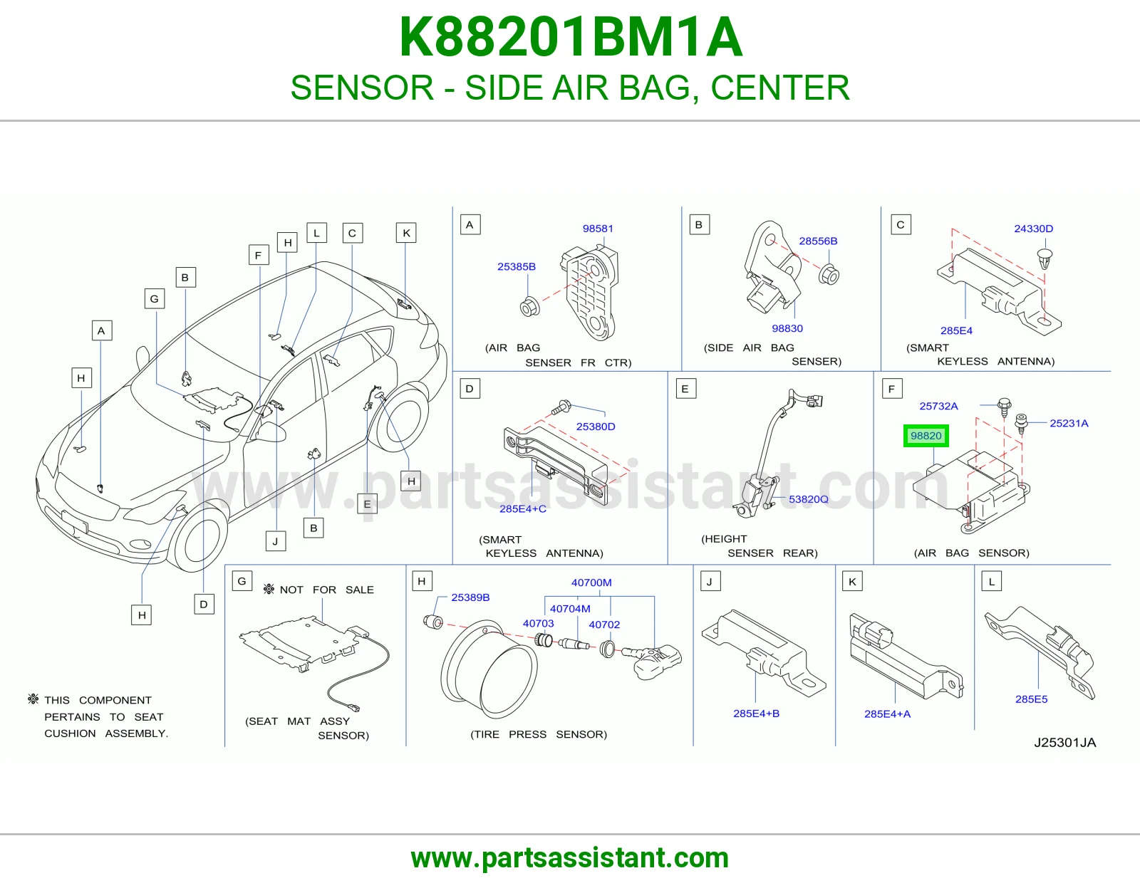 حساس ايرباق جانبي وسط K88201BM1A