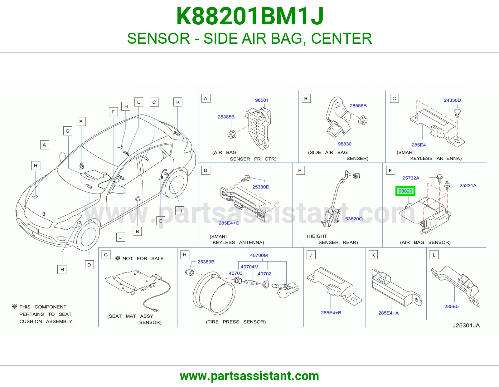 حساس ايرباق جانبي وسط K88201BM1J