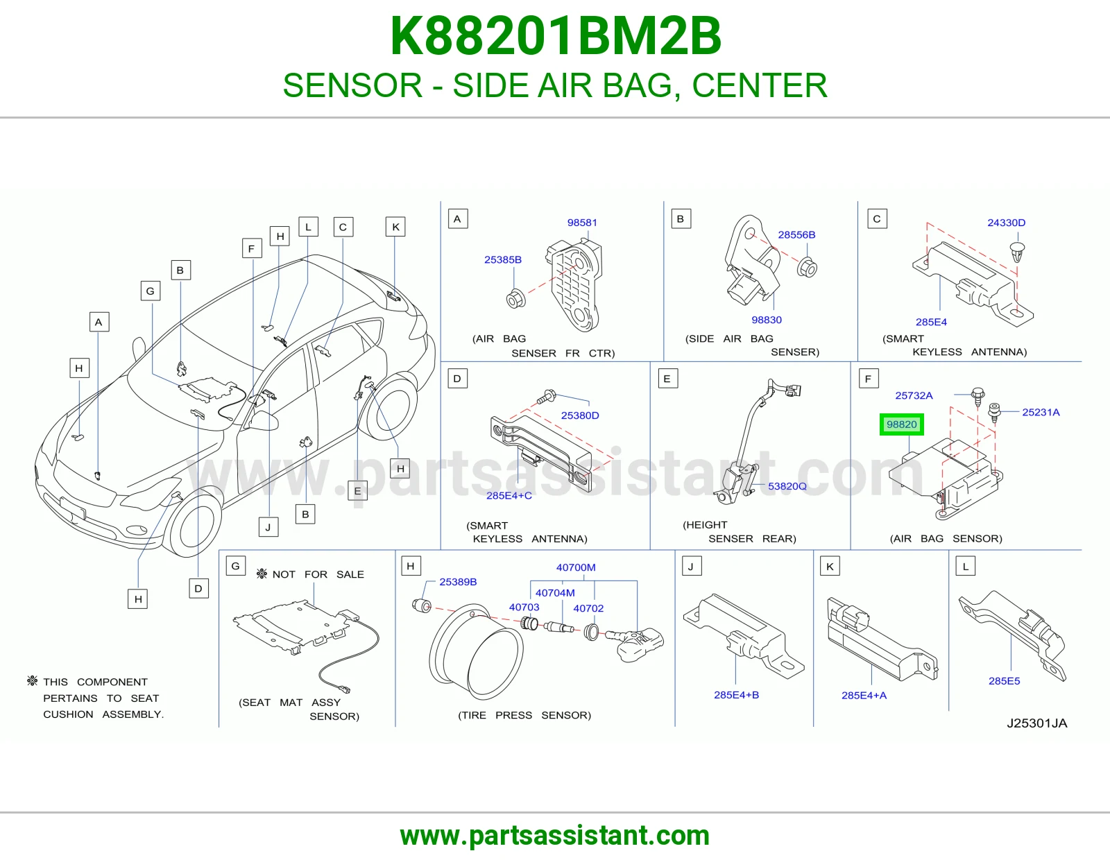 حساس ايرباق جانبي وسط K88201BM2B